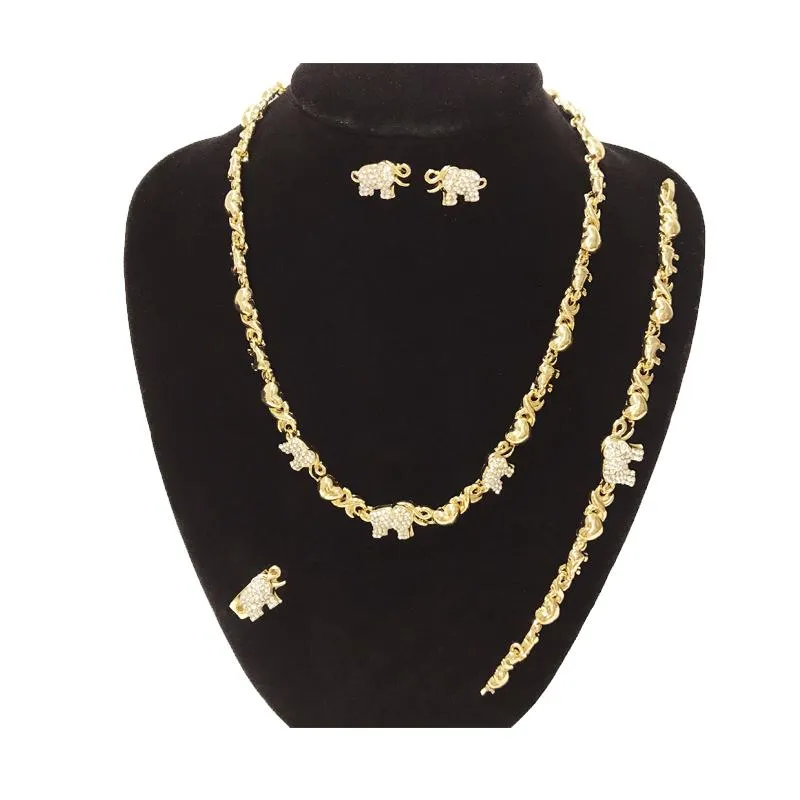 Oorbellen ketting Afrikaanse xoxo olifant sieraden sets voor vrouwen gouden armbanden Grote oorbel Jewelries vrouw verjaardagen geschenken