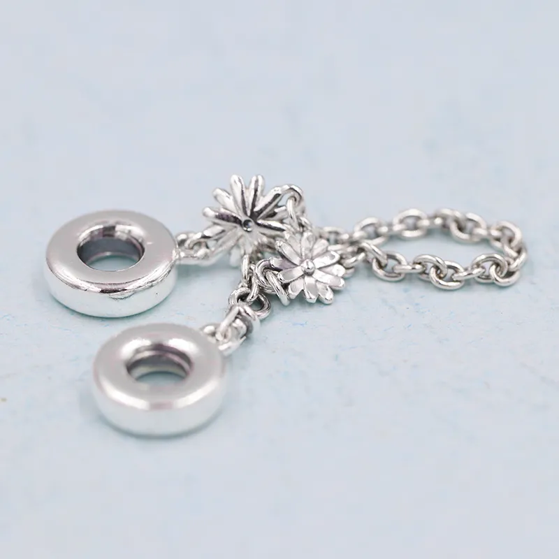 2020 printemps marguerite fleur chaîne de sécurité breloque 925 en argent Sterling breloques ajustement perles Bracelets bricolage pour les femmes bijoux entiers