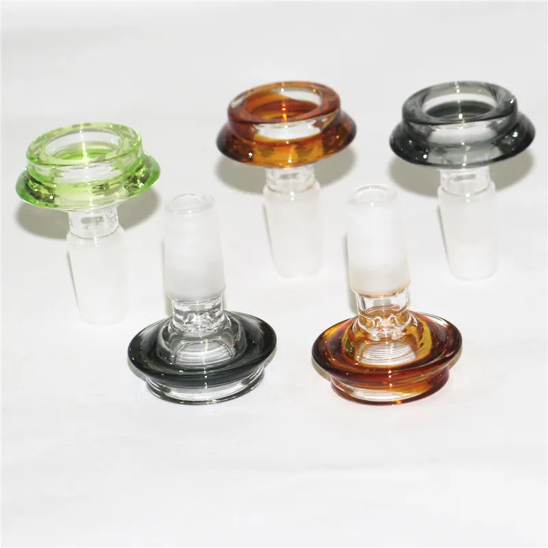 Hookah Colorful Double Layers Screen Glass Bowl male 14mm 18mm For Water Bong pipe smoking bowls ash catcher carb caps