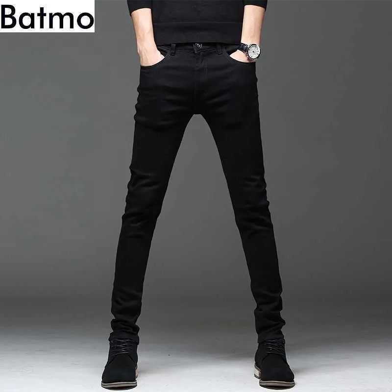 Batmo arrivo jeans neri elastici slim casual di alta qualità di alta qualità, pantaloni a matita da uomo, jeans skinny da uomo 2108 210622