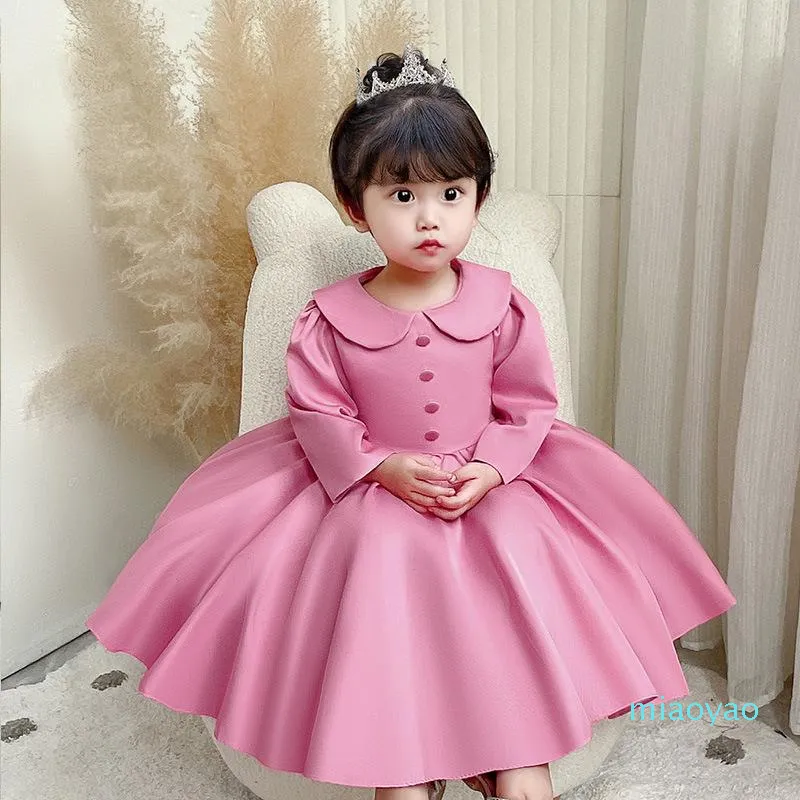 Girls Dresses KEAIYOUHUO Toddler Kids Soild Color Long Sleeves