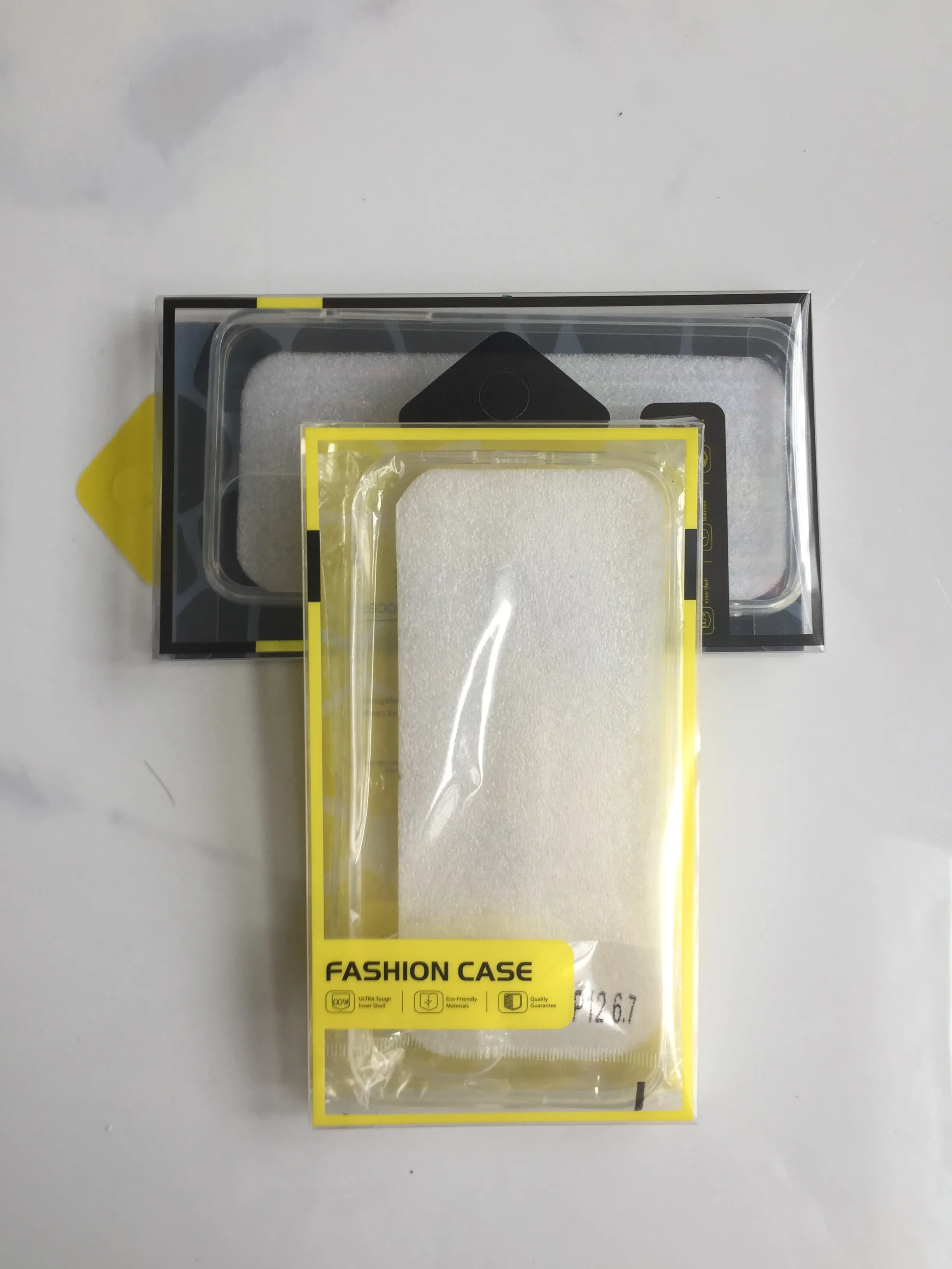 1000 stks / partij Universele Telefoon Case Pakket PVC Plastic Retail Verpakkingsdoos met Innerlijke Insert voor iPhone Samsung OnePlus Phone Case Fit 5.7 6.5 6.7 Inch Cover