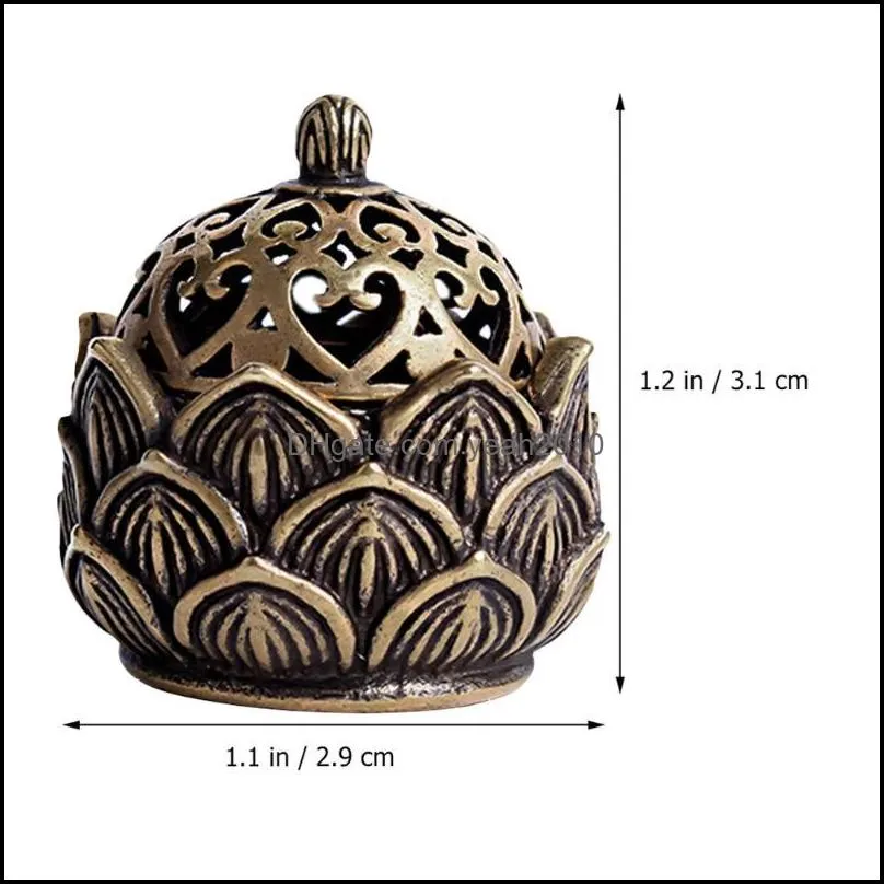 Pcs Retro Censer Lotus Shape Aroma Therapy Burner Incense Desktop Decor Fragrance Lamps