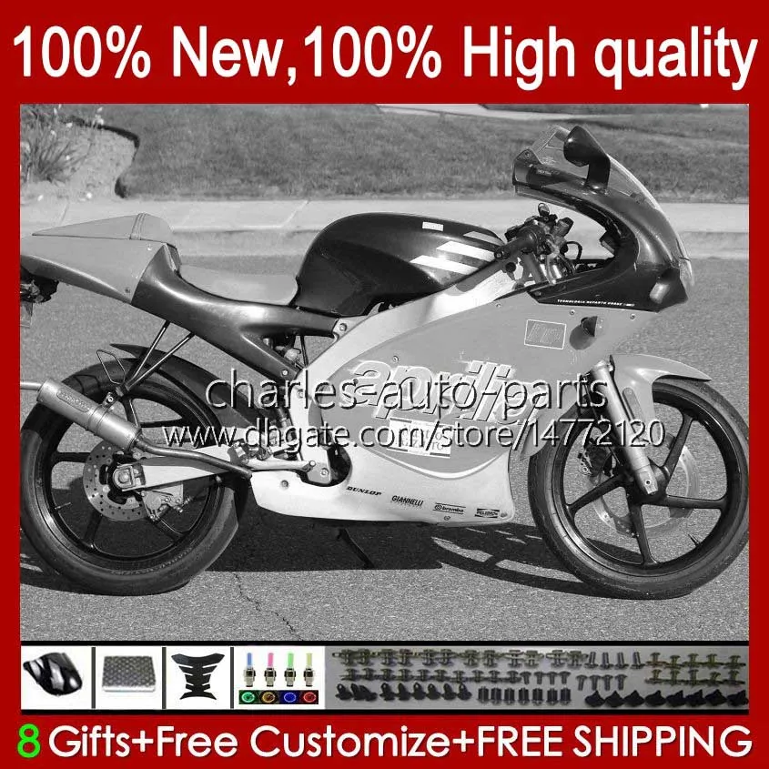 + Tank Cover Backings voor Aprilia RSV RS 250 RS250 RSV250 RS-250 RR RSV250RR 98-03 Body 23NO.152 RS250R 98 99 00 2001 2002 2003 RSV-250 Glanzend Grijs 1998 1999 2000 01 02 03 Kit