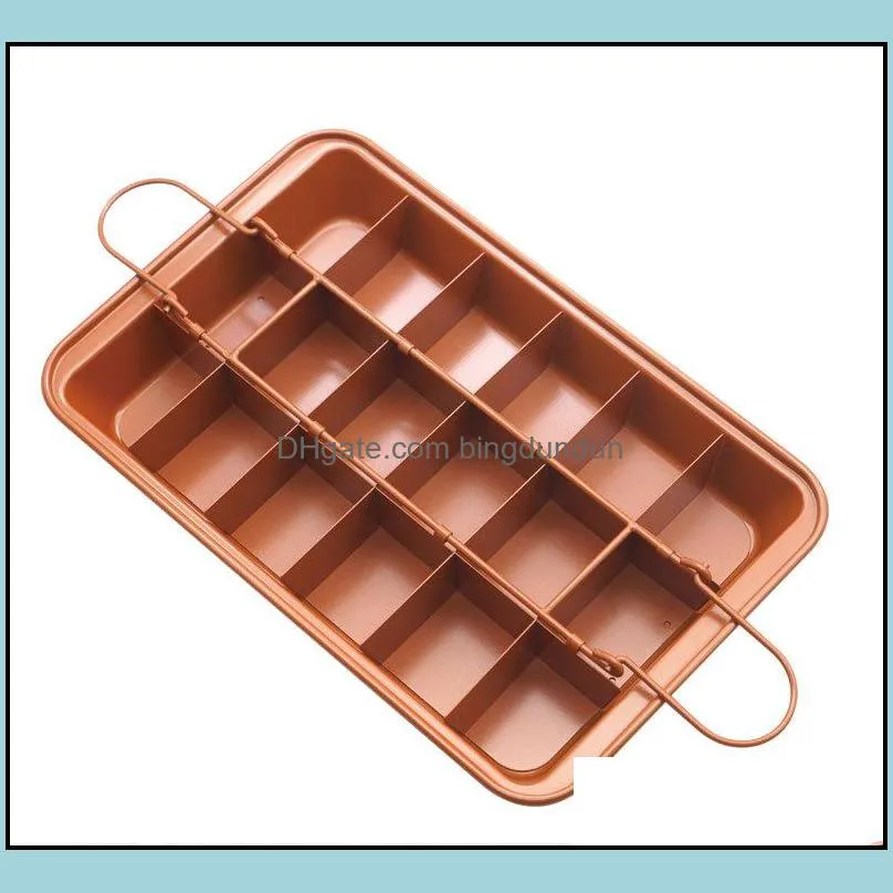 Non-Stick Brownie Baking Pan with Dividers Cutter Tray 18 Pre-slice Muffin and Cupcake Oven Baking TX0113