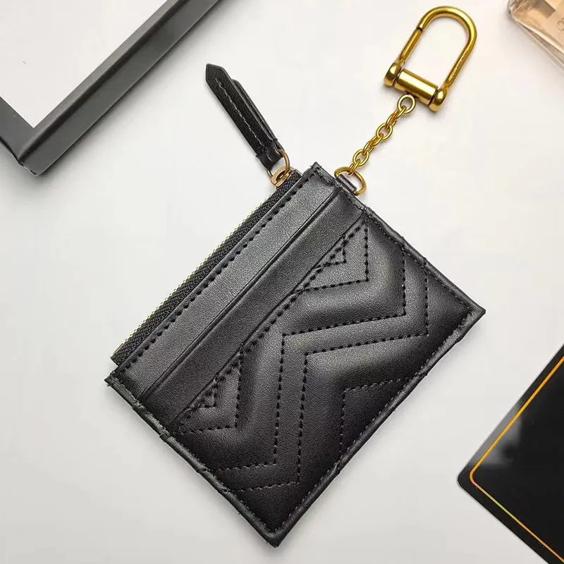 Unisex Designer Key Pouch Fashion Cow Leather Purse Keyrings Mini Wallets Coin Credit Card Holder 5 Colors Keychain With Box