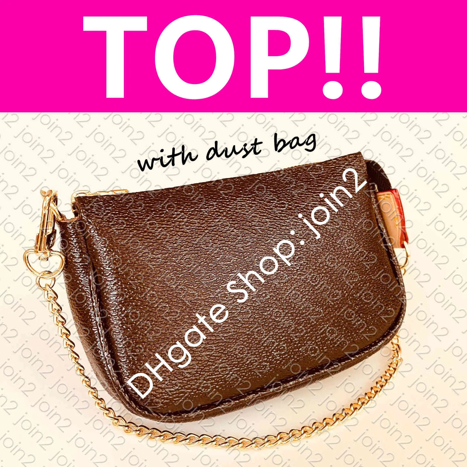 M58009 Mini Pochette Accessoires N58009 الأزياء المميزة للنساء القماش Pouch المساء القابض zippy سلسلة محفظة المحفظة