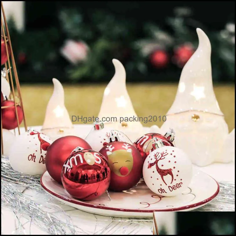 Valery Madelyn 9pcs 6cm Christmas Balls Ornaments XMAS Tree Hanging Balls Bauble Pendants for Year Navidad Home Decoration 220120