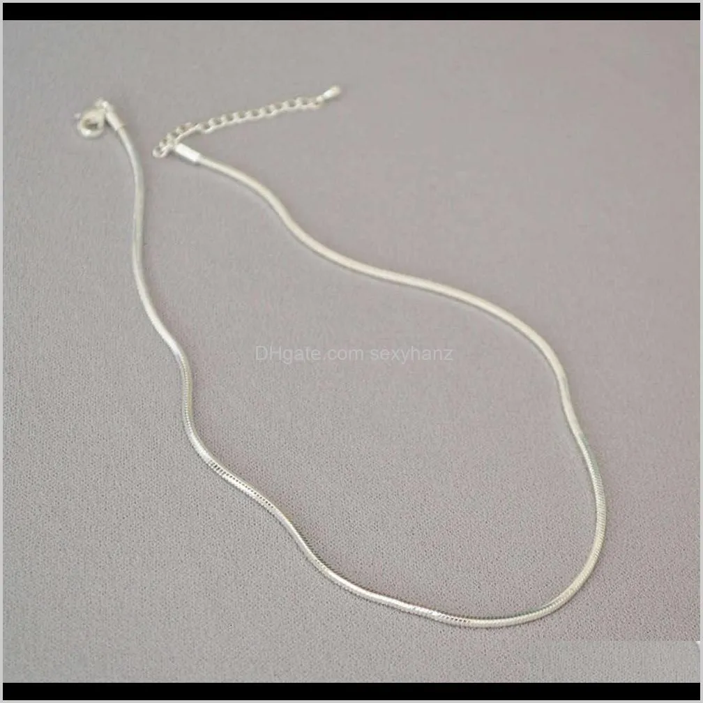 pendants blogger savi same square snake bone chain, the beauty of soft curve, simple and versatile, personalized short necklace,