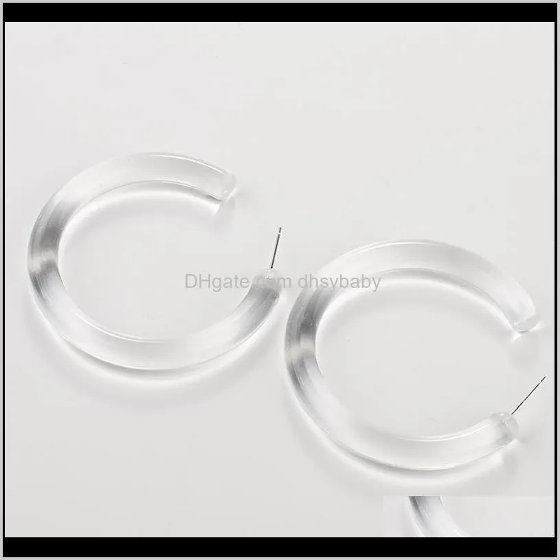 trendy round acrylic hoop earrings for women clear resin circle earrings big transparent acetate hoop earrings jewelry