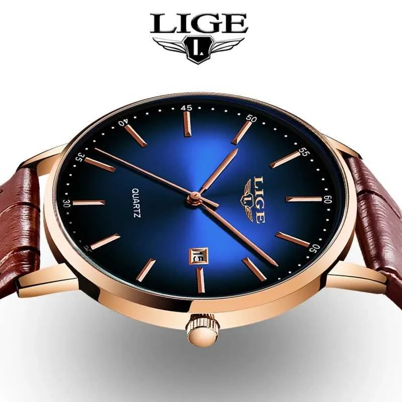 Mode Camouflage Uhr Männer LIGE Top Marke Luxus Uhren Männliche Sport Leder Wasserdichte Uhren Herren Relogio Masculino 210527