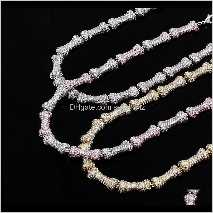 Chains High Quality Copper Diamond Jewelry Simple Design Bone Shape Ashes Souvenir Necklace Sier Link Chain T8Mv4 3Itye