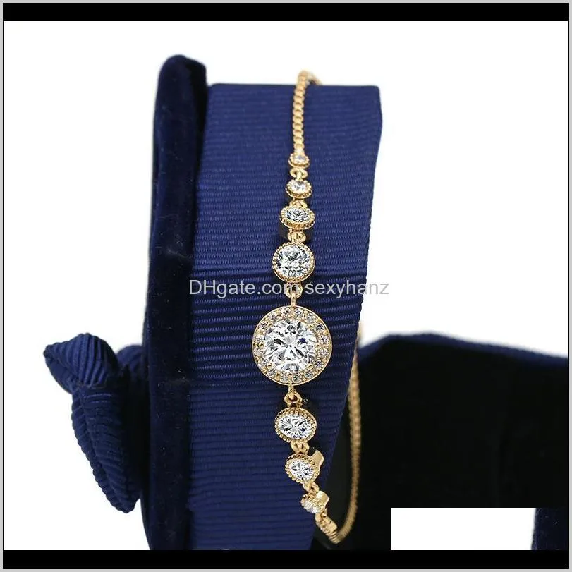 manufacturer direct sales pull lady zircon bracelet classic simple light luxury round high-grade diamond hand jewelry spot