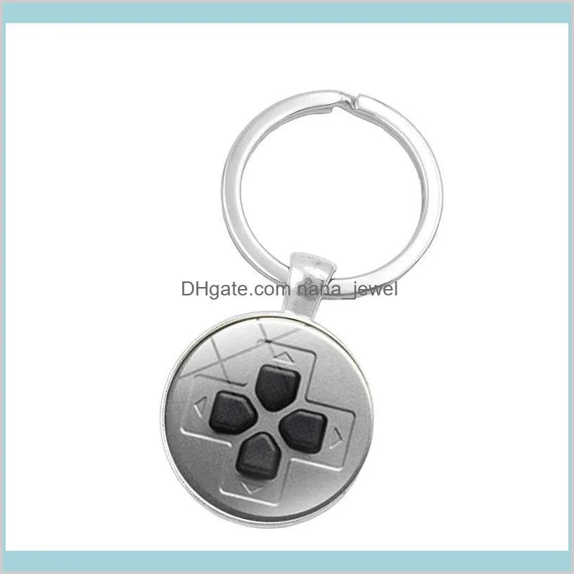Keychains Fashion Accessories Chain Geeky Pojkvän Perfekt present Idea smycken Videospelkontroller Key Ring Pattern Keychain Drop277f