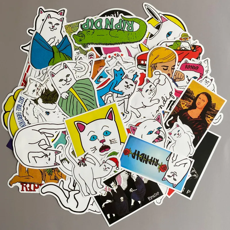 50Pcs-Pack Funny Animal Vinyl Sticker Waterproof Stickers for Bottle Laptops Car Planner Scrapbook Phone Cup Macbook Wardrobe Wall Door Organizer Decal
