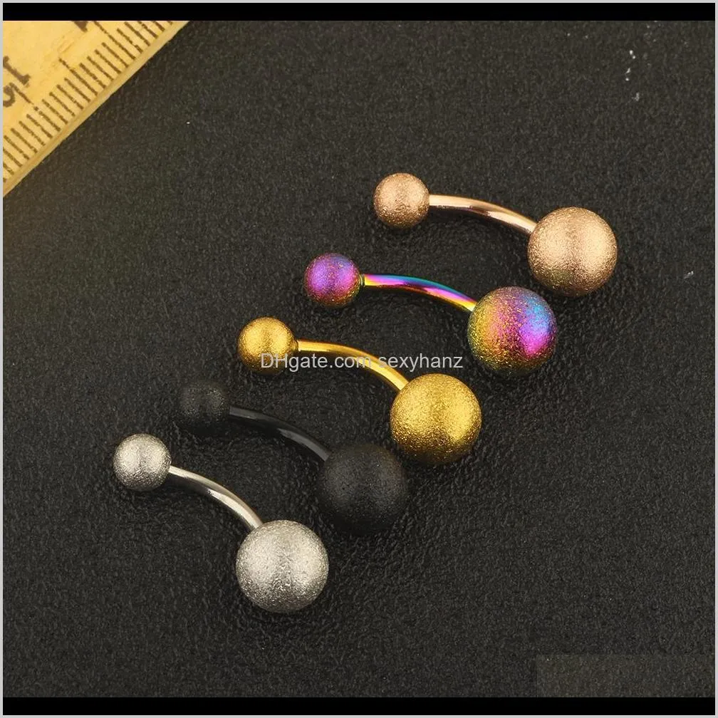 2019 new belly button ring surgical steel 14 gauge navel bar piercing rings cartilage earring body jewelry 5 colors