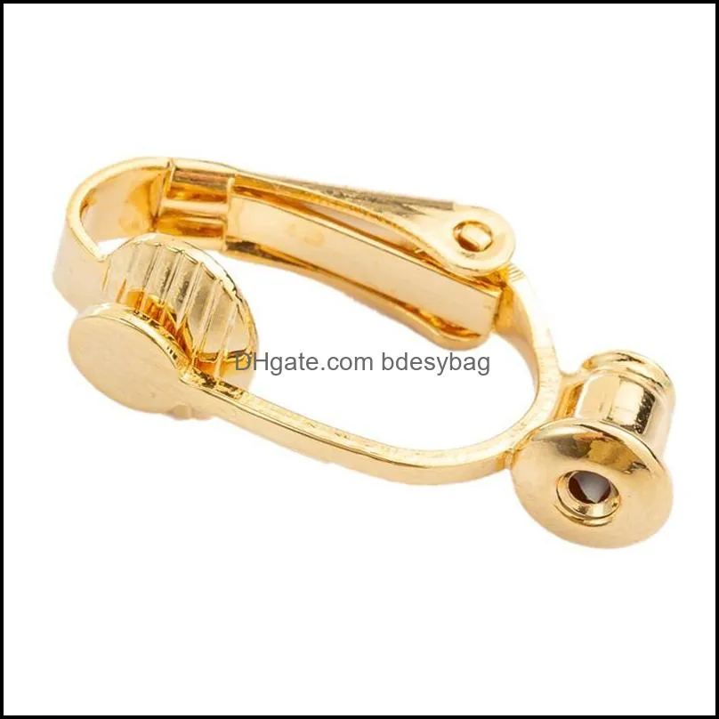 Silver Gold Clip on earrings Converter Open Hoop for diy Studs Pierced earrings women men fashion jewelry will and sandy gift