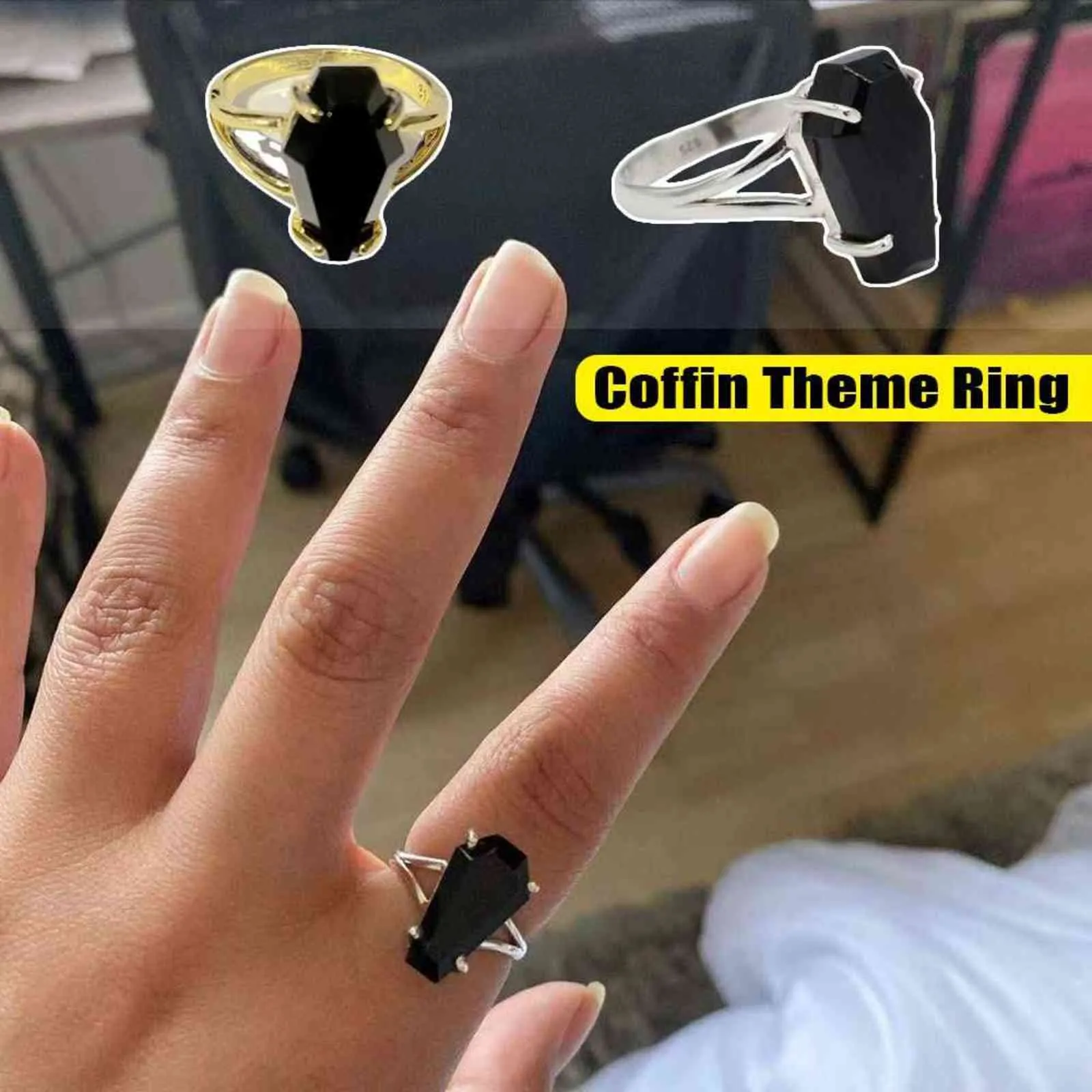 Unique Split Shank Coffin Cut Wedding Ring Set For Women