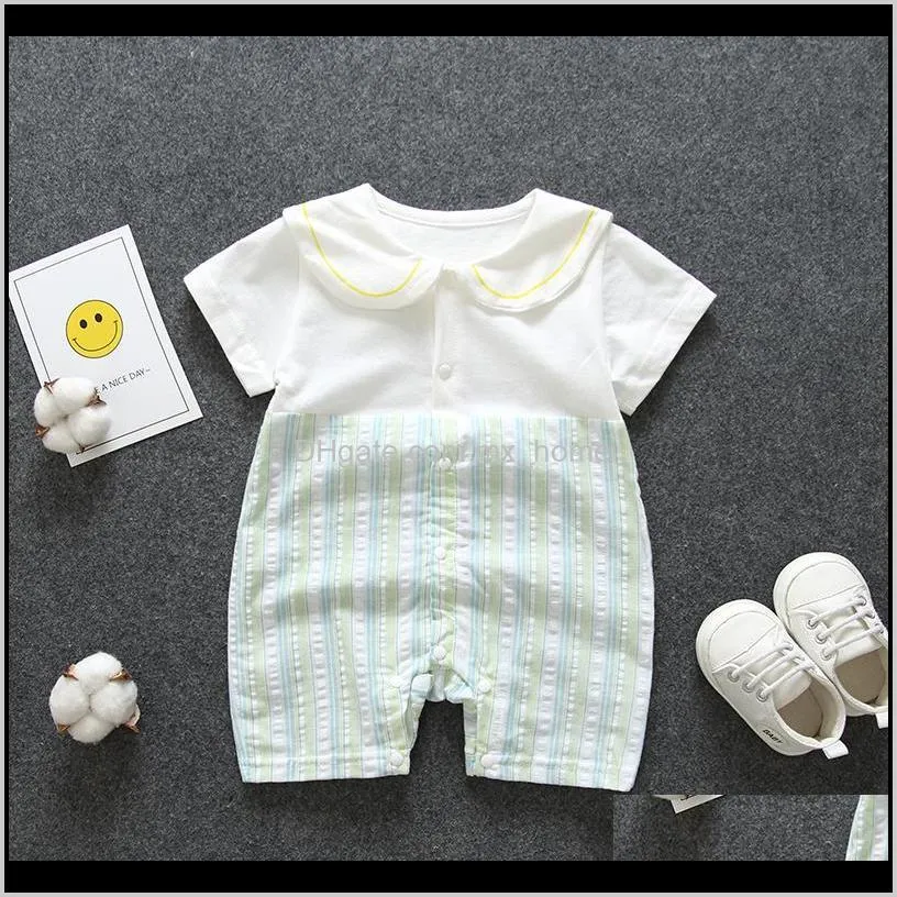 2021 new newborn summer breathable cotton girl clothes 1st birthday of thin baby overalls 9259