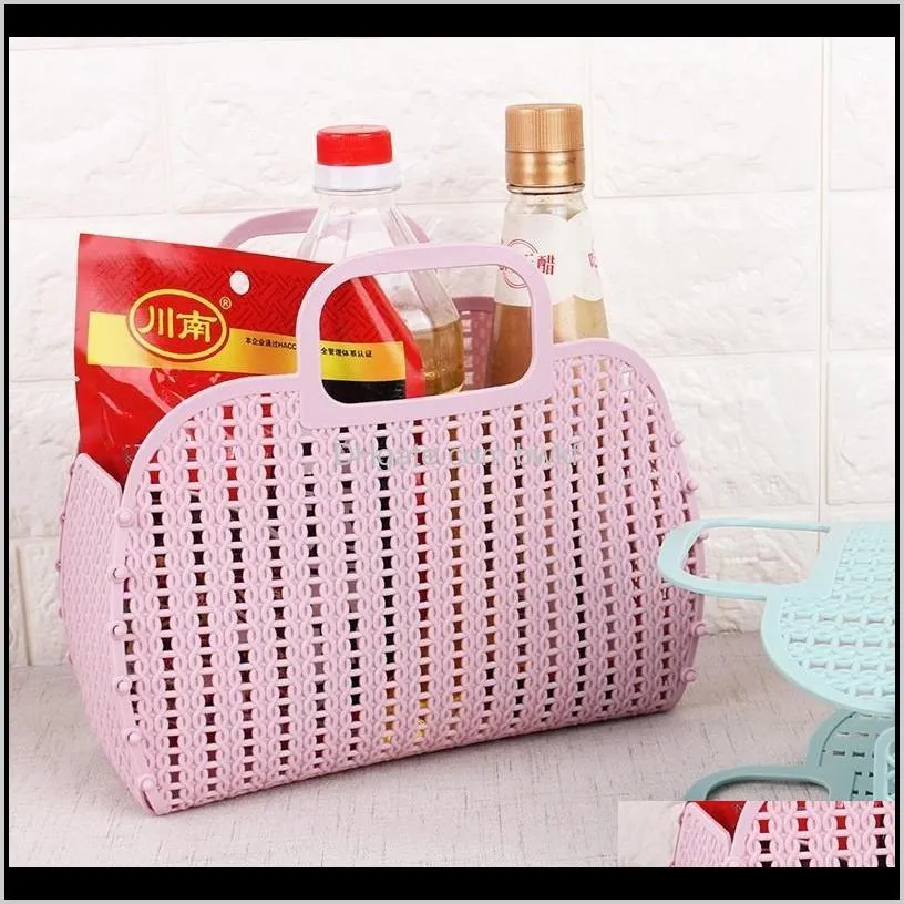 fashion folding storage basket colorfulplastic portable kitchen bathroom bath basket bathroom accessories organizers