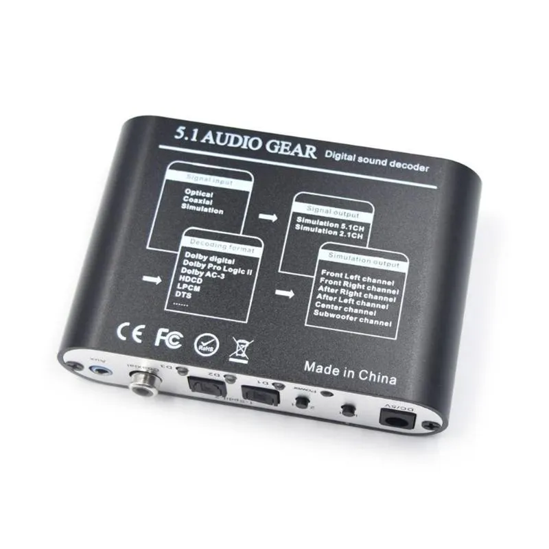 Digital Analog Converter 5.1CH Digital Audio Decoder – Converts Optical ...