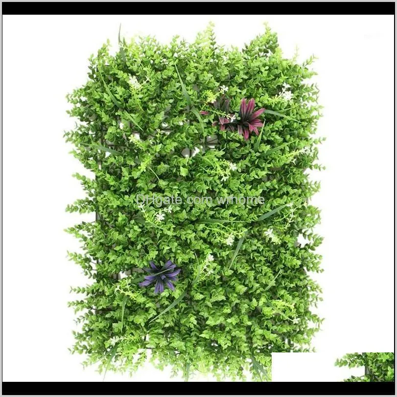 Decorative Flowers Wreaths Festive Party Supplies & Garden60X40Cm Meadow Artificial Grass Wall Panel For Wedding Or Home Decorations - 2 #1