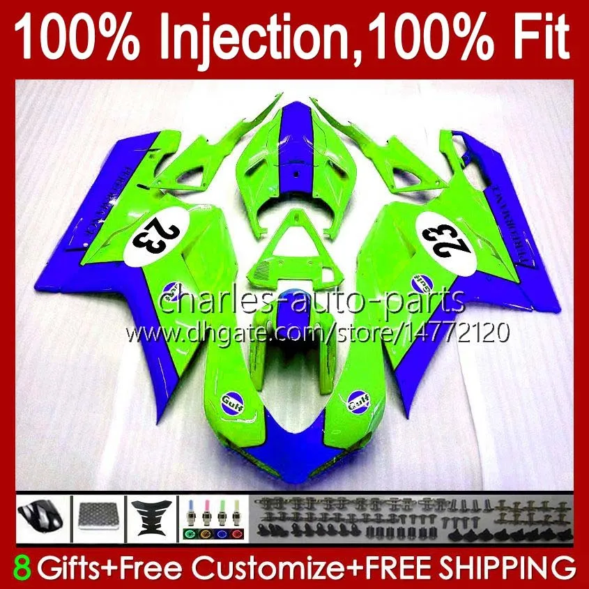 Injection OEM For DUCATI 1198S 848R 848 1098 1198 S R 07 08 09 10 11 12 Cowling 18No.151 Body 848S 1098S Gloss Green 2007 2008 2009 2010 2011 2012 1098R 1198R 07-12 Fairing