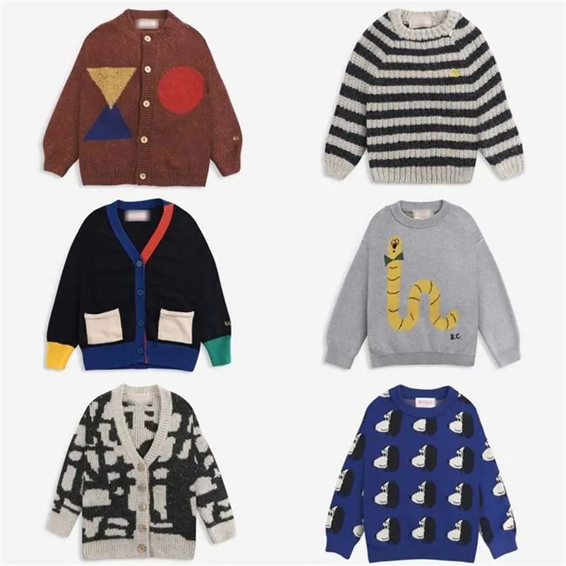 BC Brand Kids Sweaters Boys Girs Cute Print Knit Cardigan Baby Child Winter Autumn Cotton Fashion Outwear Clothes 211106