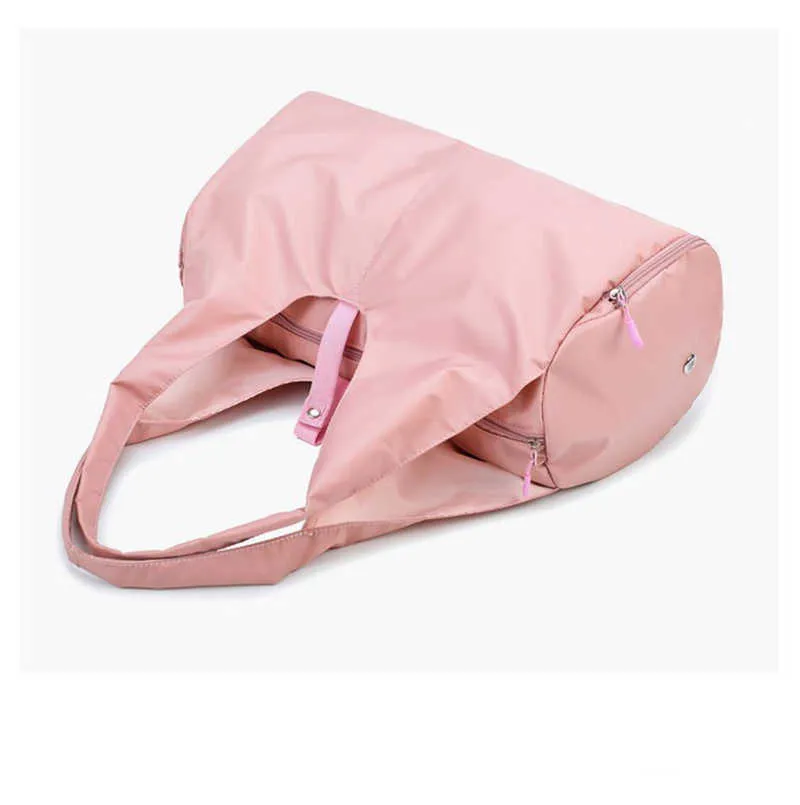 Nylon Women Men Travel Sports Gym Shoulder Bag Large Waterproof Nylon Handbags Black Pink Color Outdoor Sport Bags 2019 New (9)