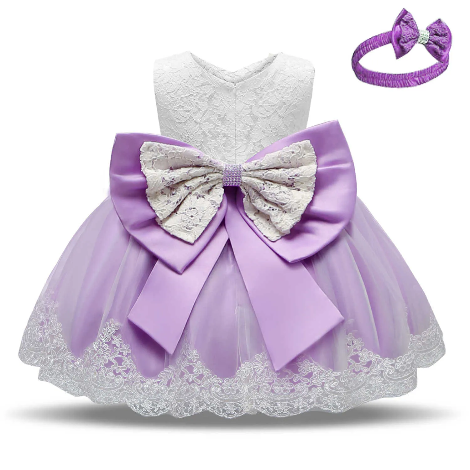 Best selling baby princess dress one year old dress BOW LACE DRESS Baby Dresses