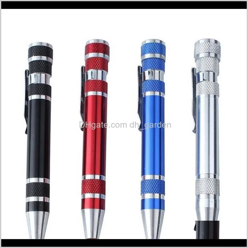 multi-function 8 in 1 precision screwdriver with magnetic mini portable portable aluminum tool pen repair tools for mobile phone