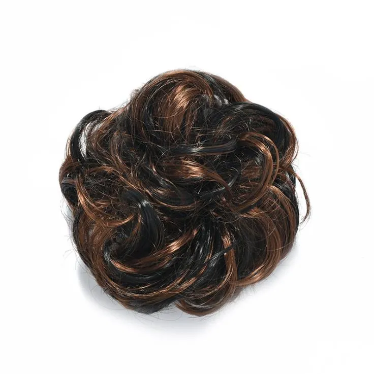 Pony Tail Hair Extension Bun Hairpiece Scrunchie Elastic Wave Curly Synthetic Hairpieces Wrap For Hair Bun Chignon