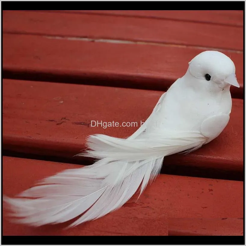 10pcs 12*5*5cm decorative doves artificial foam feather mini white birds with magnet craft birds home decor wedding decorations