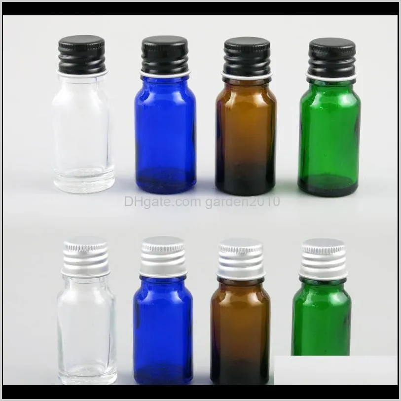 10 x 10ml essential oil portable green /clea r/brown /blue glass bottles with cap for liquid reagent pipette bottle with lock