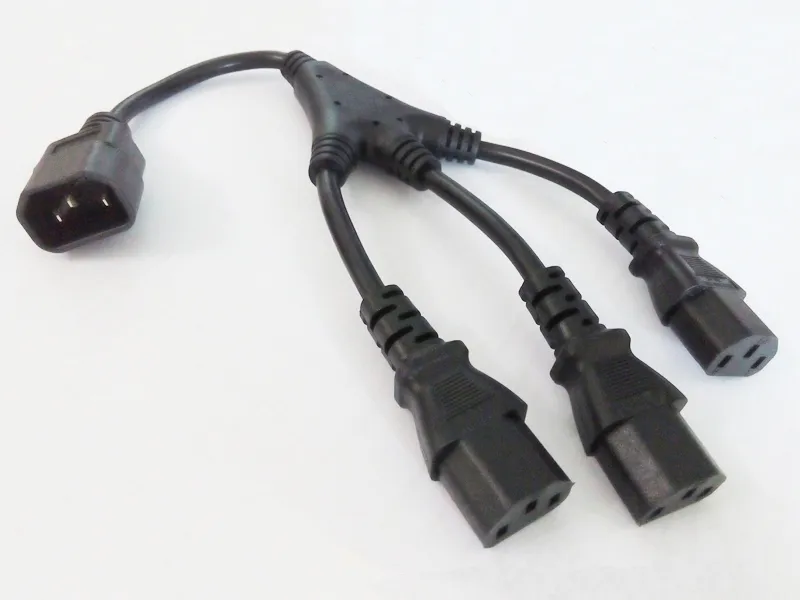 Cordon adaptateur d'alimentation 10A/250V, IEC 320 C14 mâle vers 3 x C13 femelle Y câble répartiteur environ 30CM/1 pièces