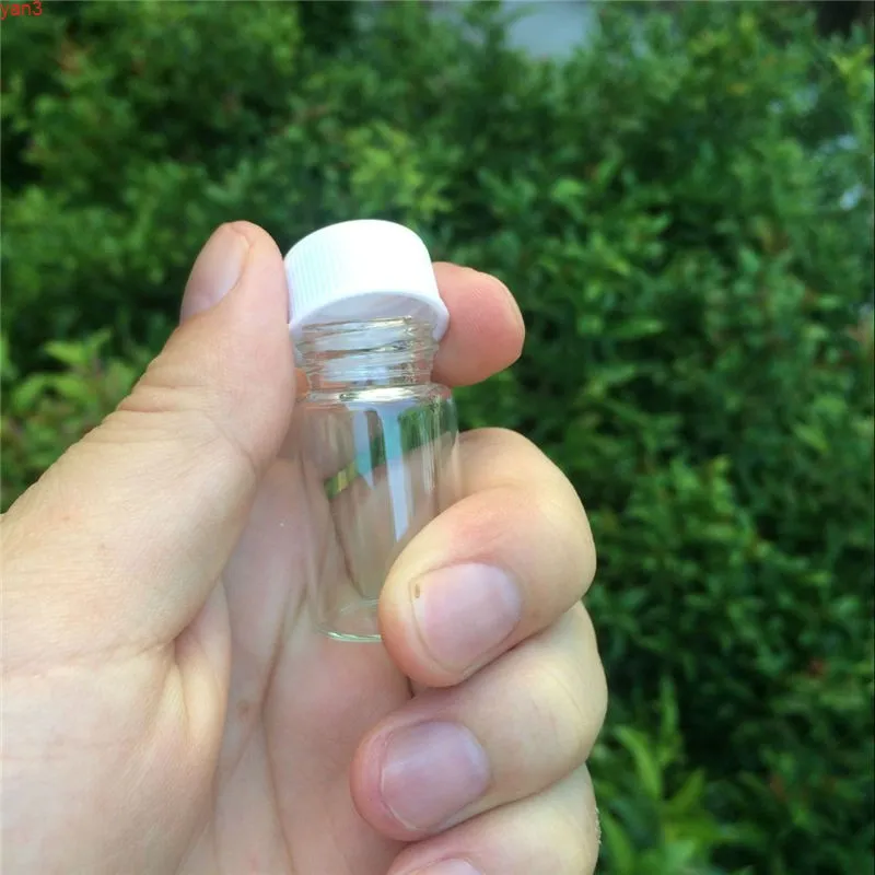 Garrafas de vidro 22x50x14mm 10ml com tampa transparente transparente mini vazio frascos de plástico recipientes cosméticos 100 pcshigh Qty