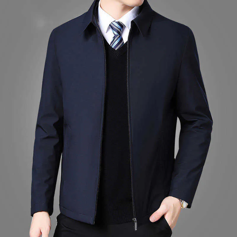 Mens navy jacket with collar top