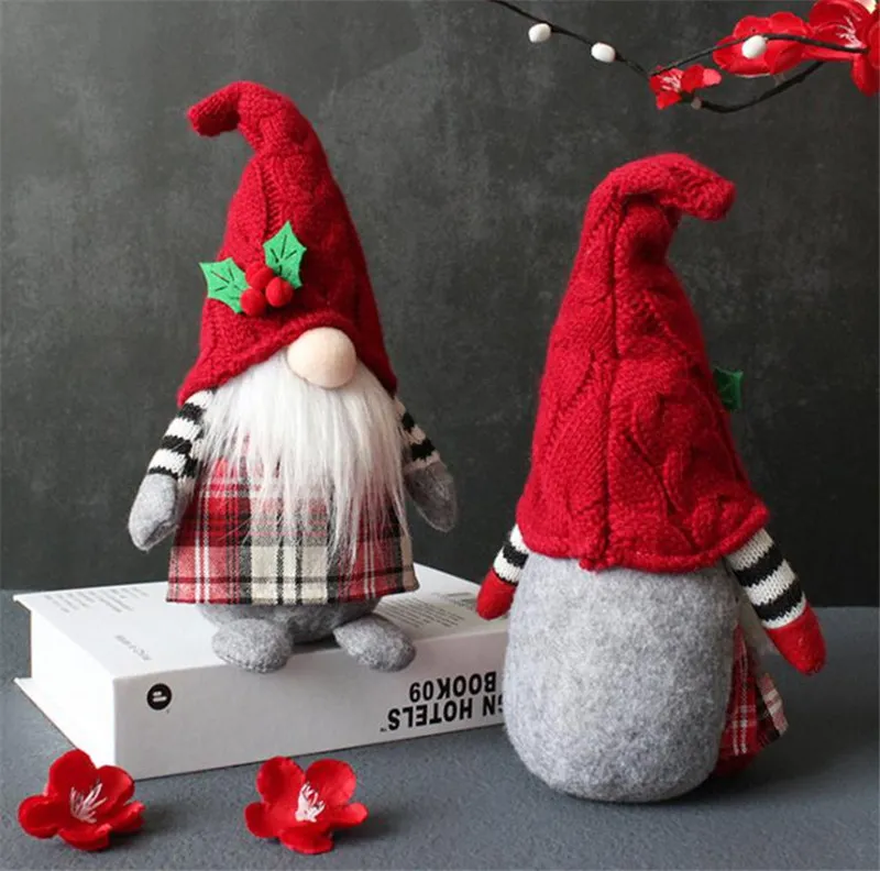 Christmas Decorations Cute Gnome Plush Doll Faceless Party Props With Hooded Home Table Gnomes Decor For Ornament Gifts dd766