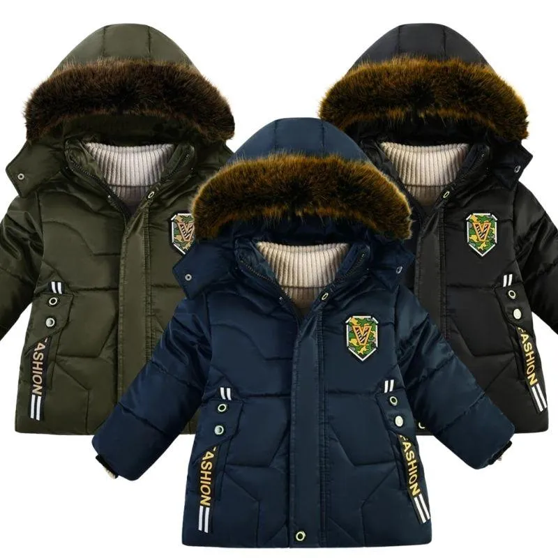 Jacken Mode Kleinkind Jungen Winter Warme Jacke Für Kinder Verdickte Mit Kapuze Baby Oberbekleidung Mantel Herbst Kinder Kleidung 2 3 4