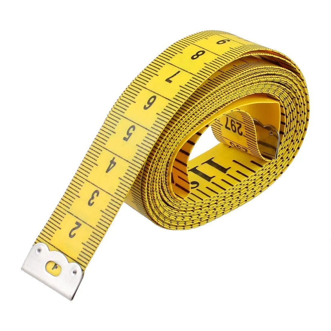 120-Inch  Soft Tape Measures for Sewing Tailor Cloth Ruler Sewing Tailor Soft Flat Fabric Measuring Tapes Yellow