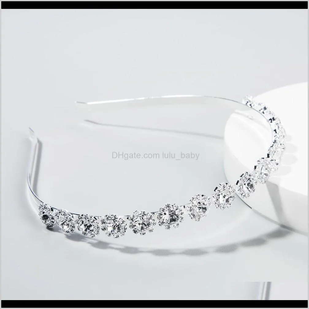 exquisite thin edge hair band alloy diamond-encrusted super flash headband small flower shape elegant face washing hairpin baroque