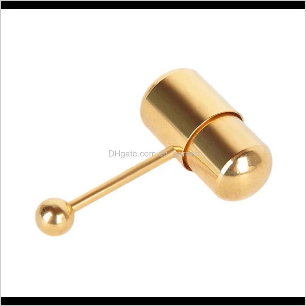 fashion women men stainless steel barbell vibrating tongue bar body piercing stud ring punk jewelry