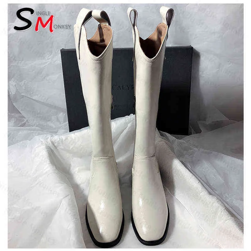 Moda Moda Moda Botas Meados Botinhas Altas Botas Punk Designer Pu Couro Mulher Sapatas Inglaterra Inglaterra Casual Senhoras Botas Y1125