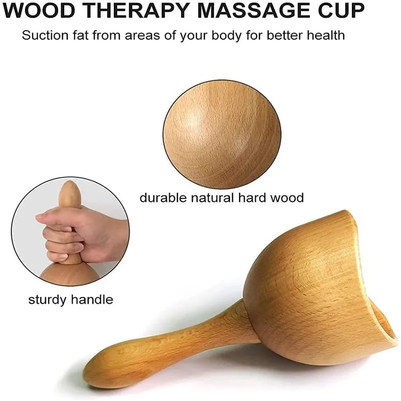 Massaggiatore per tutto il corpo Coppettazione in legno Terapia per massaggio Coppa Scultura Strumenti anticellulite Drenaggio linfatico per Maderoterapia Kit2845
