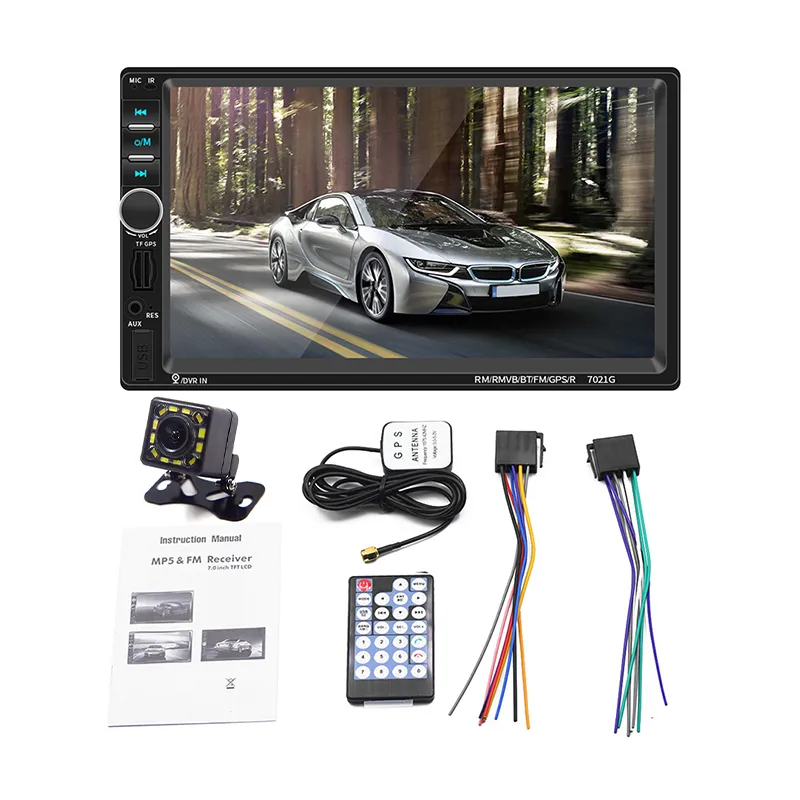 أنظمة الصوت Apple Carplay Car DVD Player Multimedia Player - Double DIN 7 بوصة بالسعة اللمسية بلوتوث