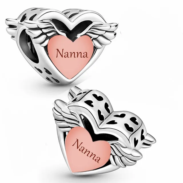 Real 925 Silver Rose Gold Angel Wings 