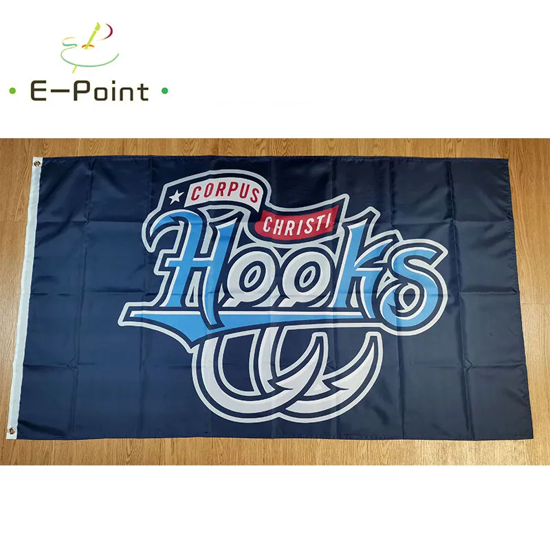 MiLB Corpus Christi Hooks Flag 3*5ft (90cm * 150cm) poliester Banner dekoracja latający dom ogród świąteczne prezenty