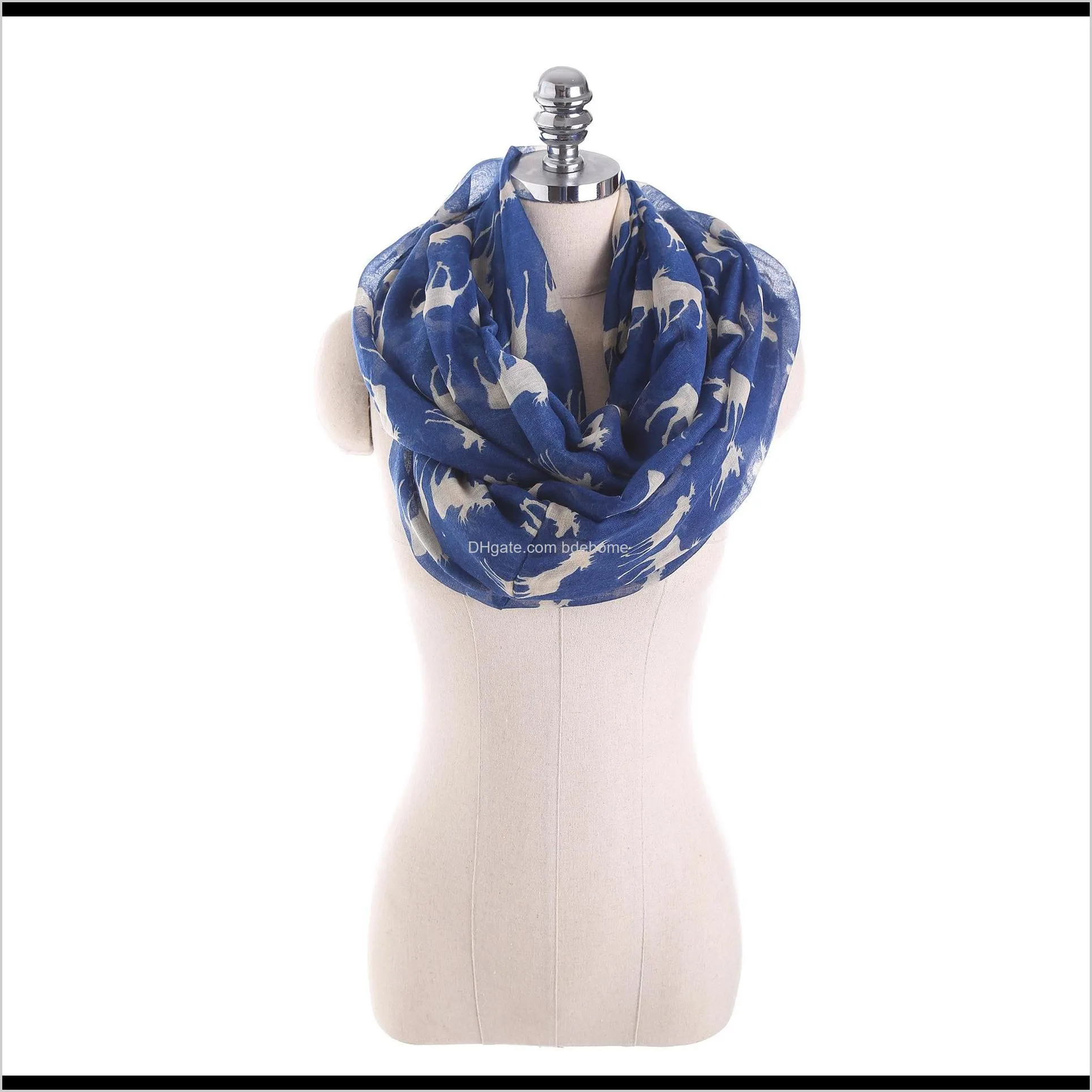 new moose infinity scarf loop snood for women/ladies elk print circle scarves animal deer bandana long scarf for christmas