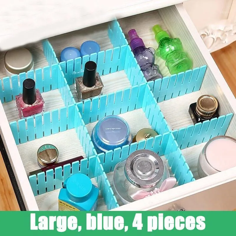 Kitchen Storage & Organization DIY Partition 4Pcs Free Combination Lattices Drawer Plates Compartments Finishing Grid SNO88