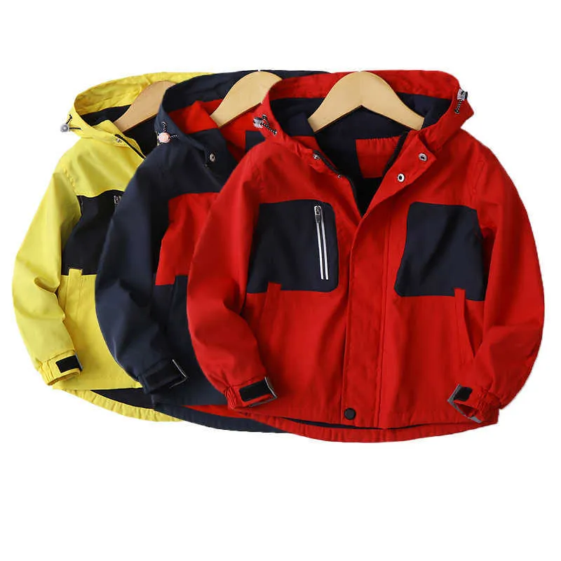 Boys Jackets 2021 Autumn Winter Fashion Kids Boy Outerwear Windproof Hooded Jackets For Children's Coats H0909